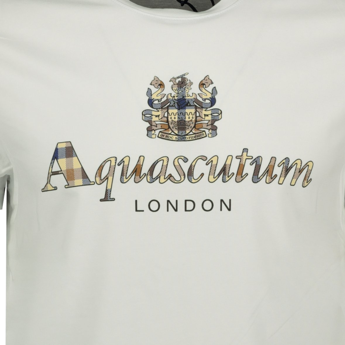 Aquascutum Check Logo T Shirt White