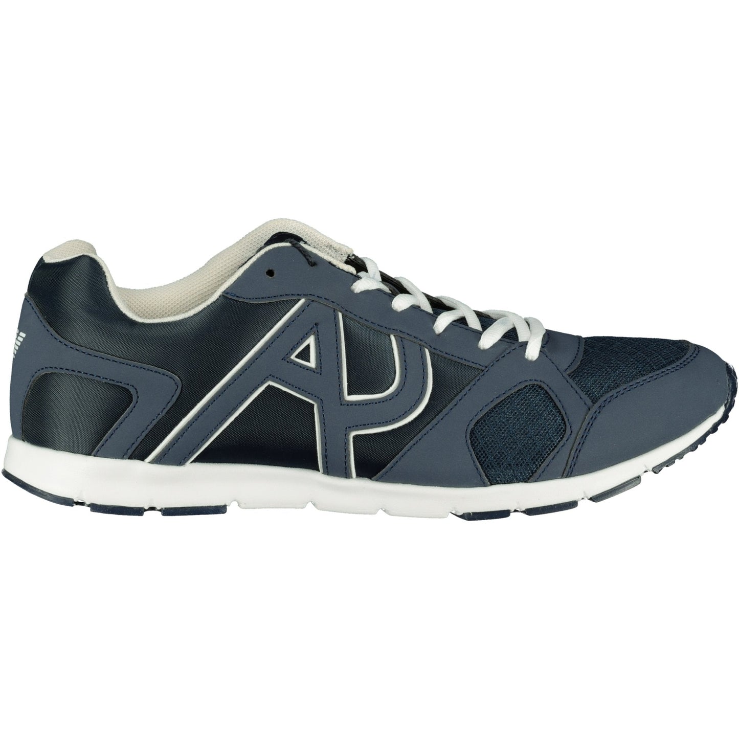 Armani Jeans Runner Monochrome Mesh Blue Trainers - LinkFashionco