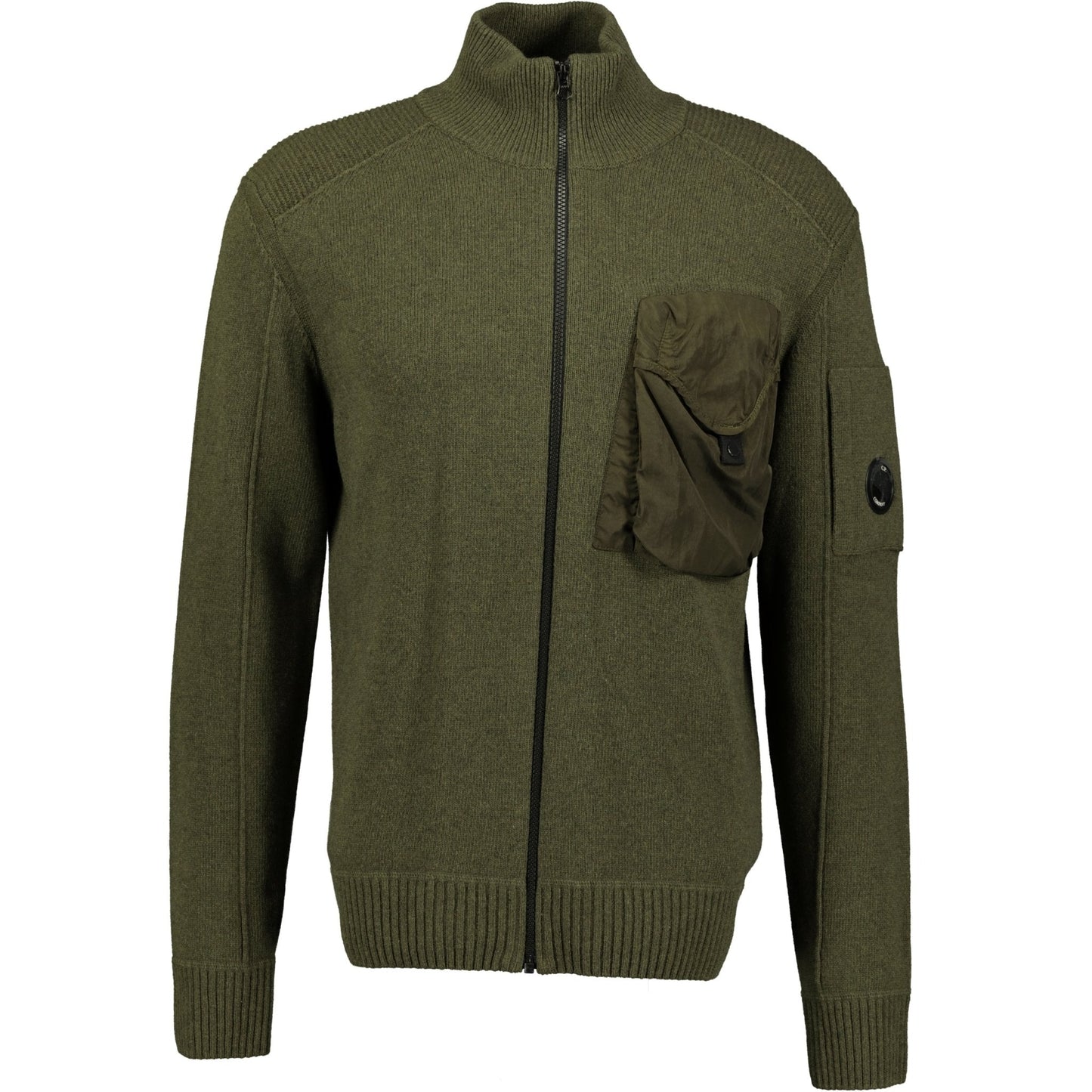 CP Company Khaki Full Zip Cardigan - LinkFashionco