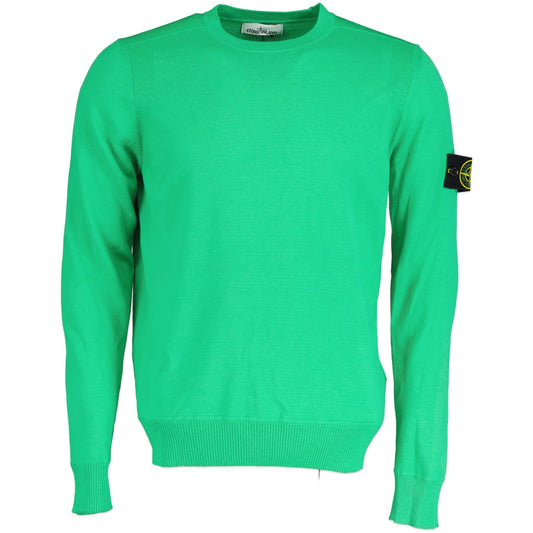 Stone Island Arm Badge Light Wool Jumper Green - LinkFashionco