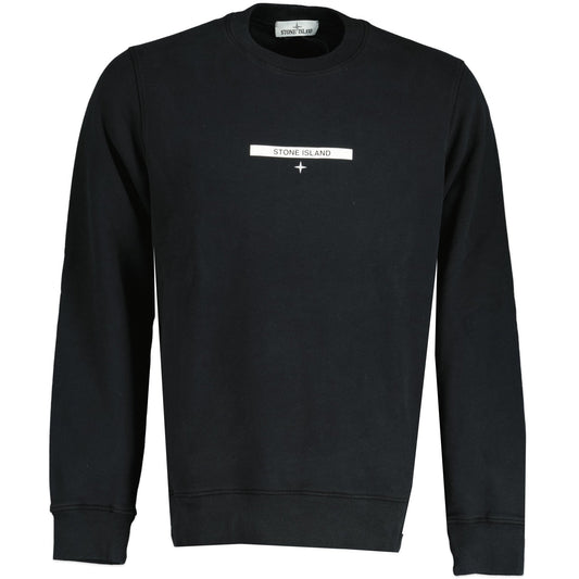 Stone Island Cotton Chest Logo Jumper Black - LinkFashionco